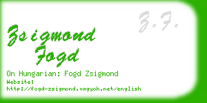 zsigmond fogd business card